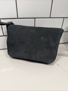 Suede Zip Pouch - Dark Gray made in Mexico